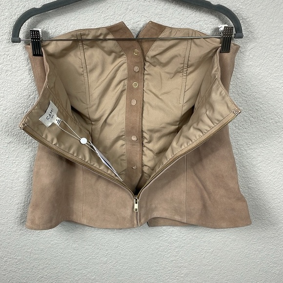 NWT Cami NYC Zamora Suede Leather Corset Vest Incense Tan Sz 8 - Picture 8 of 16